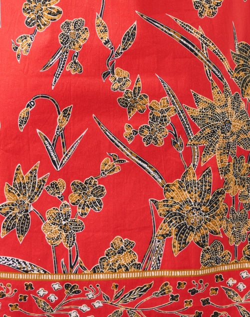 Charlie Red Floral Print Shirt Dress