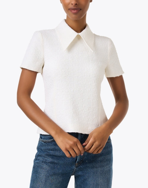 Stella Ivory Tweed Collared Top