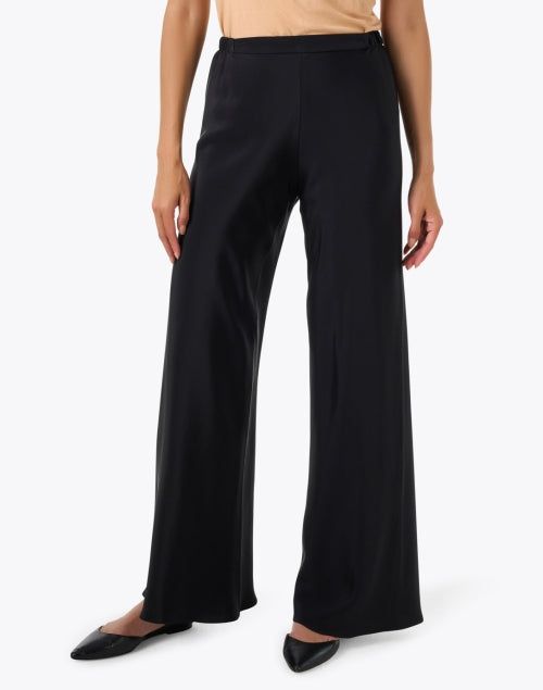 Chute Black Silk Wide Leg Pant