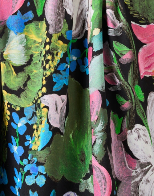 Black Multi Floral Print Top