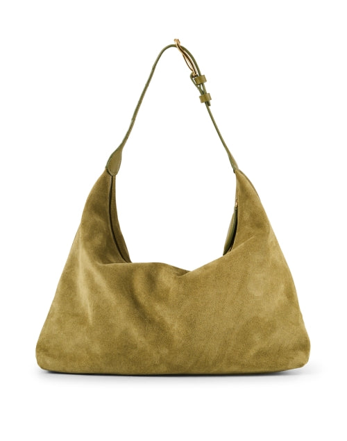Pillow Green Suede Shoulder Bag