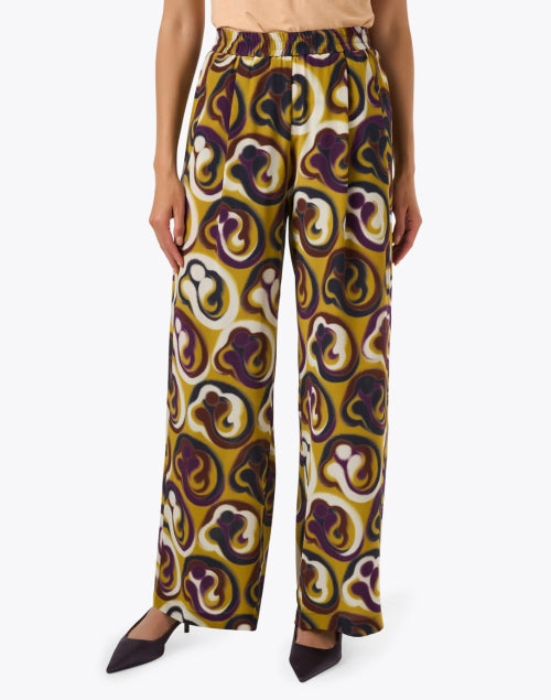 Jade Yellow Print Silk Pant
