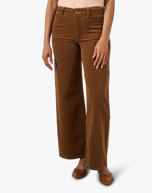 Le Slim Palazzo Maple Brown Corduroy Pant