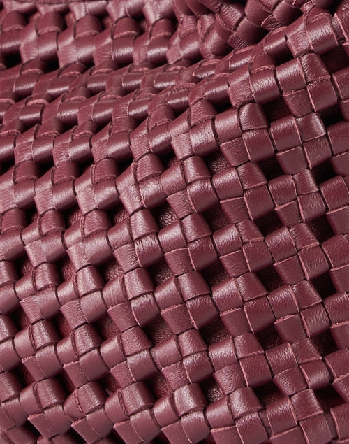 Small Boomerang Red Woven Leather Bag