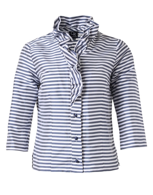 Celine Navy and White Stripe Shirt