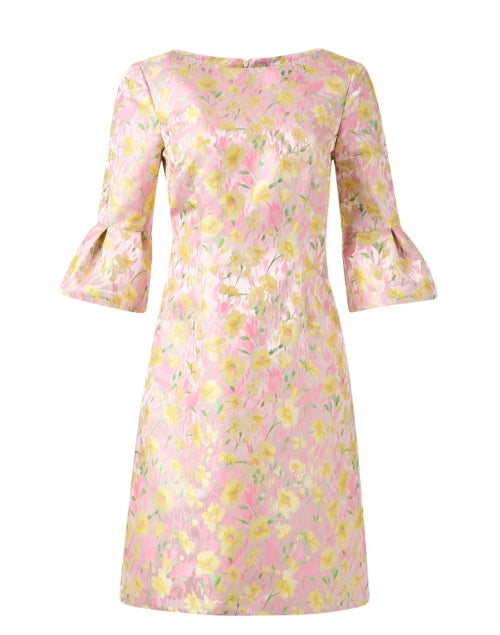 Pink Floral Jacquard Dress