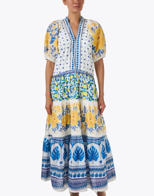 Zuli White Multi Print Cotton Dress