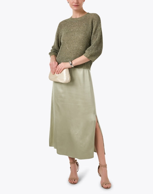 Green Sequin Knit Top