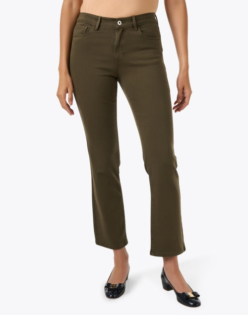 Olive Green Bootcut Ankle Jean