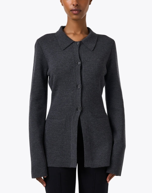 Betti Grey Merino Wool Cardigan