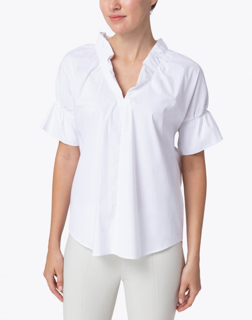 Crosby White Silky Poplin Top