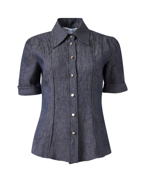 Nina Indigo Linen Shirt