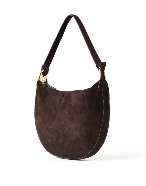 Harlow Dark Brown Suede Shoulder Bag