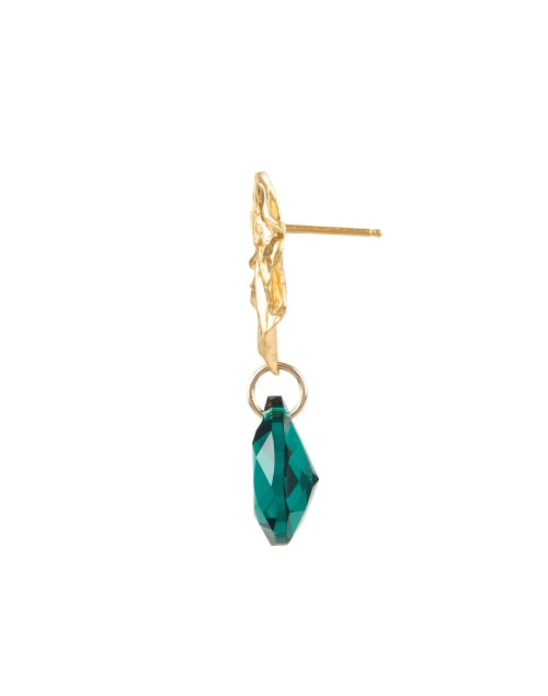 Gold and Emerald Drop Earrings
