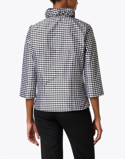 Celine Black and White Check Silk Shirt