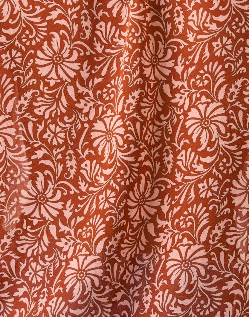 Calvin Red Floral Print Blouse