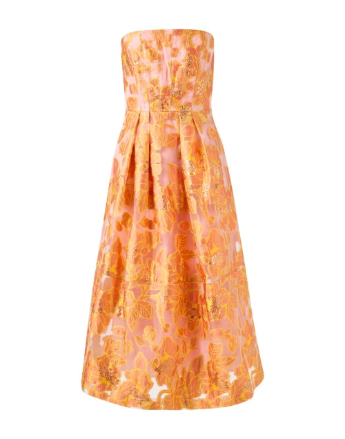 Catherine Orange Floral Organza Dress