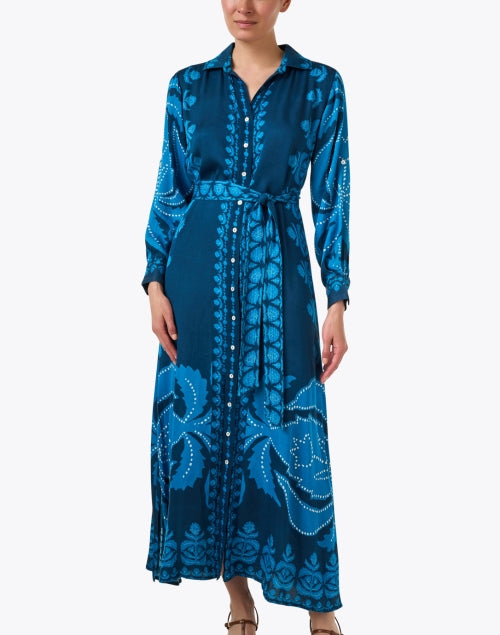 Emma Navy Print Shirt Dress