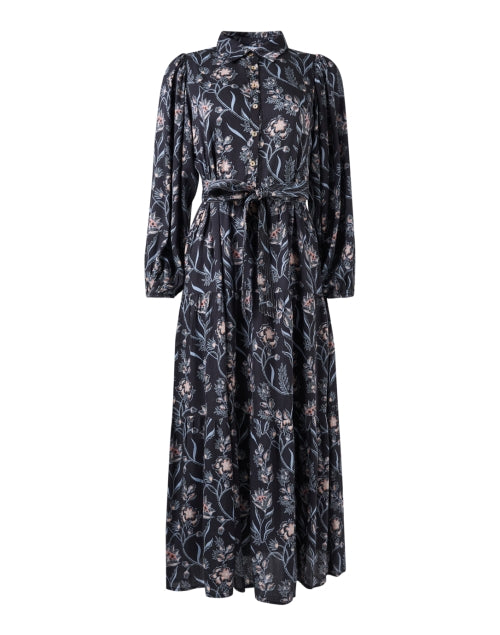 Emery Navy Print Shirt Dress
