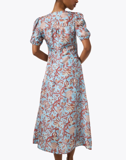 Olivia Blue Print Silk Dress