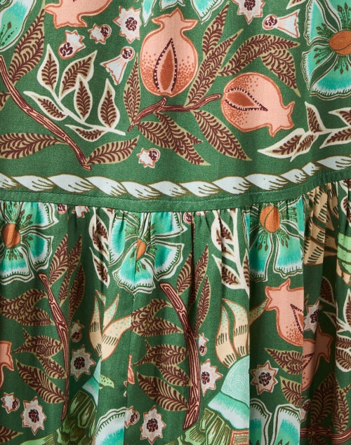 Cora Green Print Dress