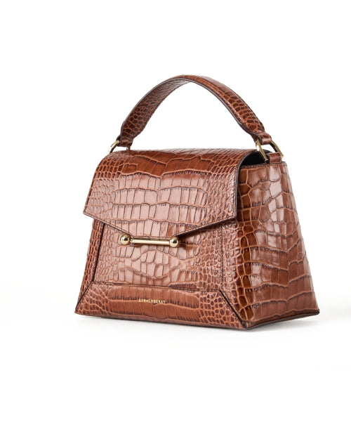 Mosaic Walnut Croc Leather Bag
