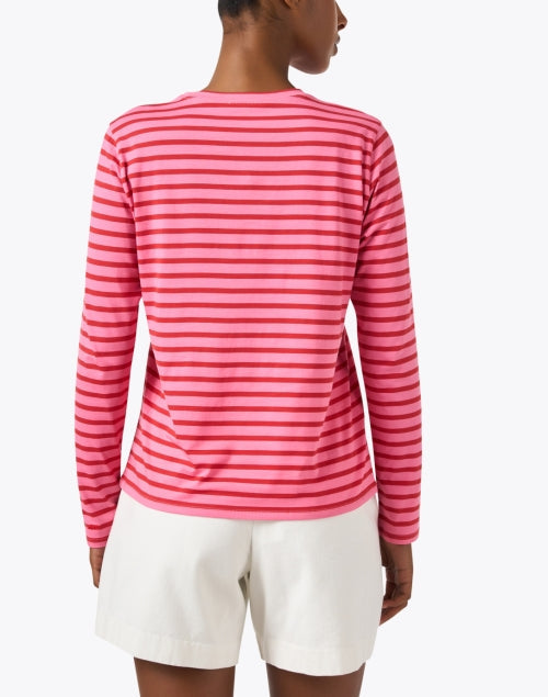 Pink and Red Striped Cotton Top