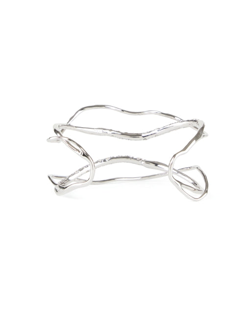 Solanales Silver and Crystal Cuff Bracelet
