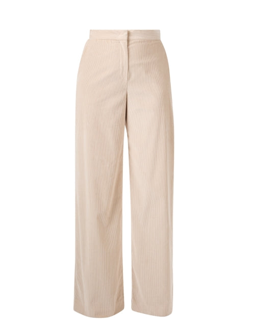 Faretra Beige Cotton Corduroy Wide Leg Trouser