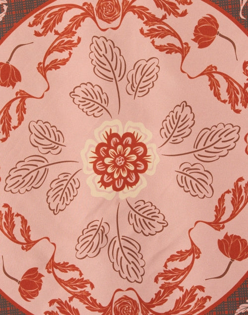 Orange and Blue Multi Print Reversible Silk Scarf