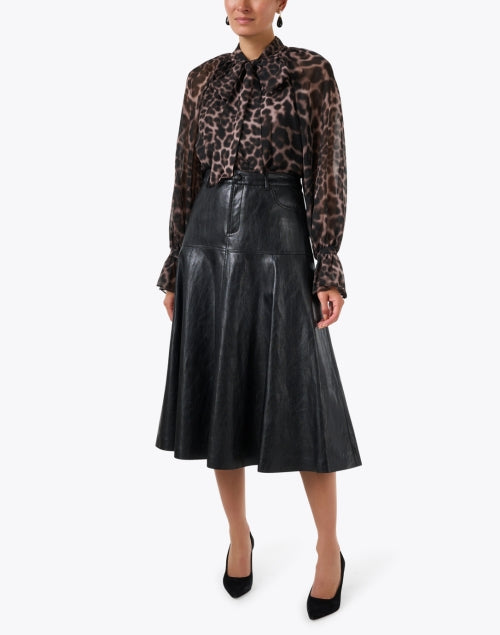 Rhea Black Faux Leather Skirt