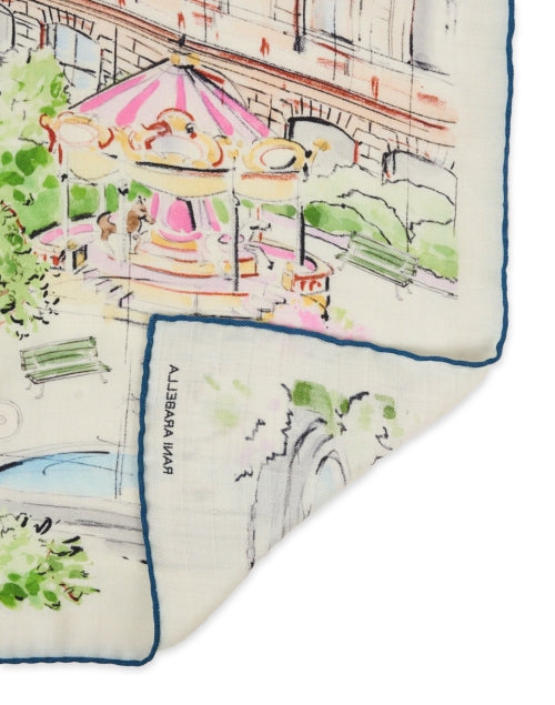 Paris Multi Print Silk Wool Scarf