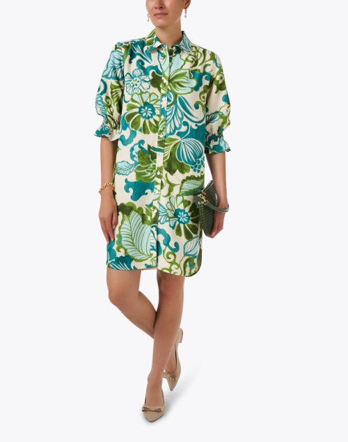 Miller Blue and Green Print Dress