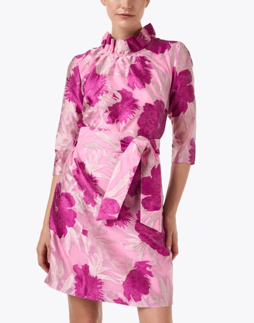 Claudine Magenta Floral Organza Dress