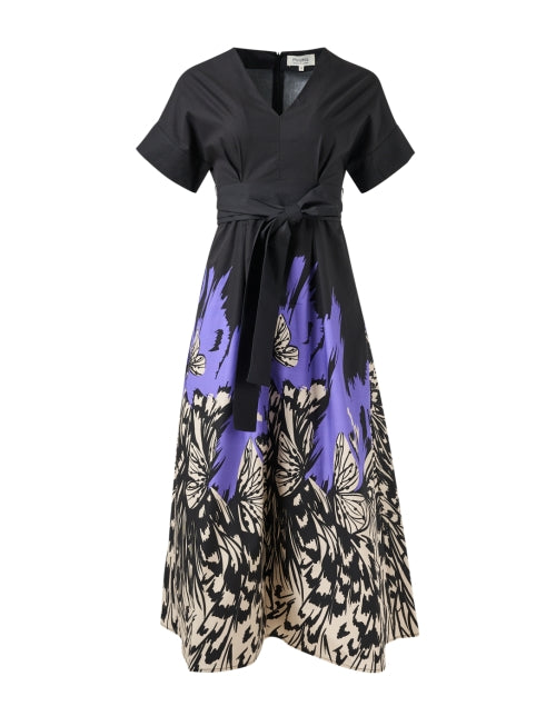 Black Butterfly Print Dress