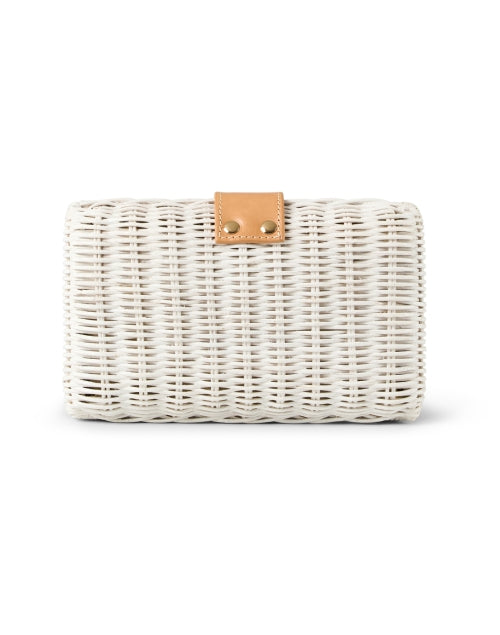 Lou White Wicker Clutch