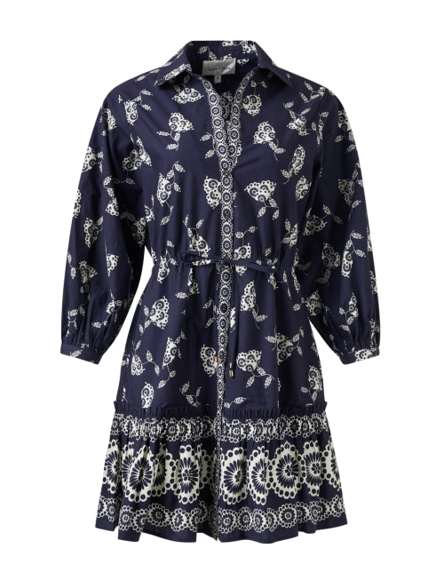 Robin Navy Floral Print Cotton Dress