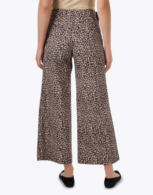 Muriel Leopard Print Wide Leg Ankle Pant