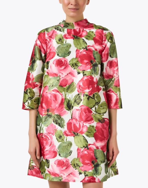 Diplomat Pink and Green Floral Print Dress