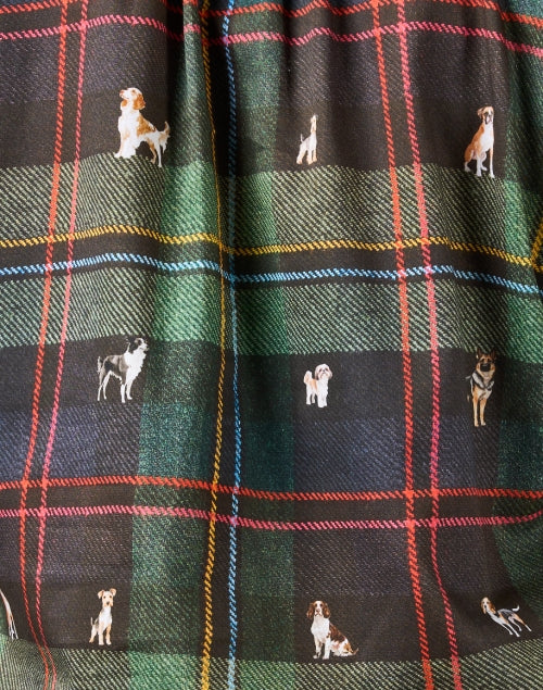 Volantes Multi Plaid Dog Print Cotton Shirt