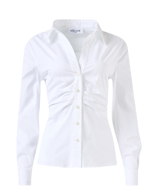 Savile White Ruched Shirt