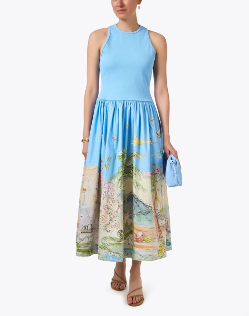 Anouk Blue Beach Print Dress