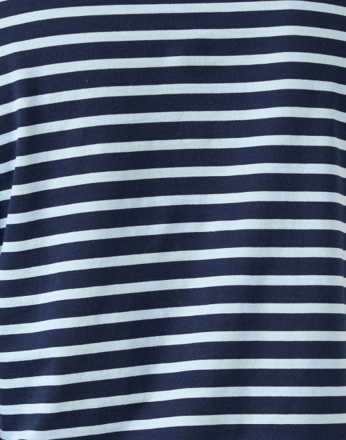 Blue and Navy Striped Cotton Top