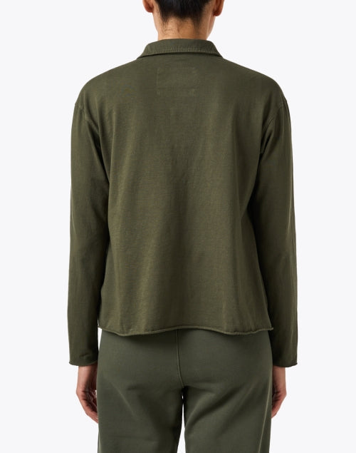 Patrick Caper Green Popover Henley Top