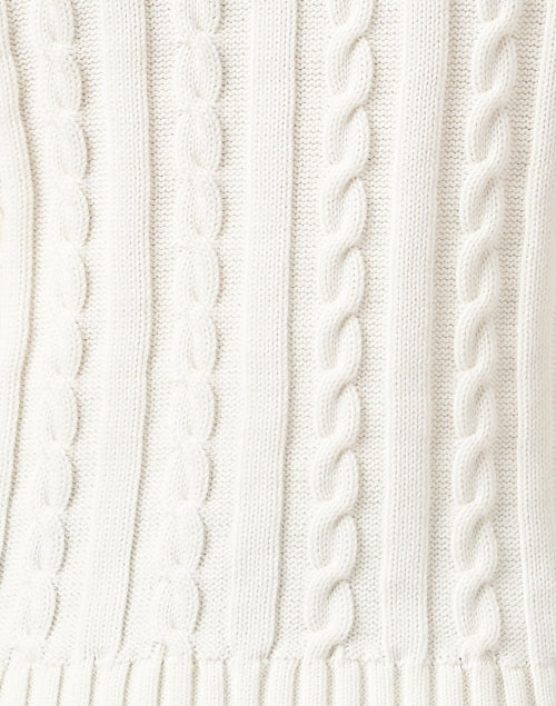 White Cable Knit Cotton Sweater