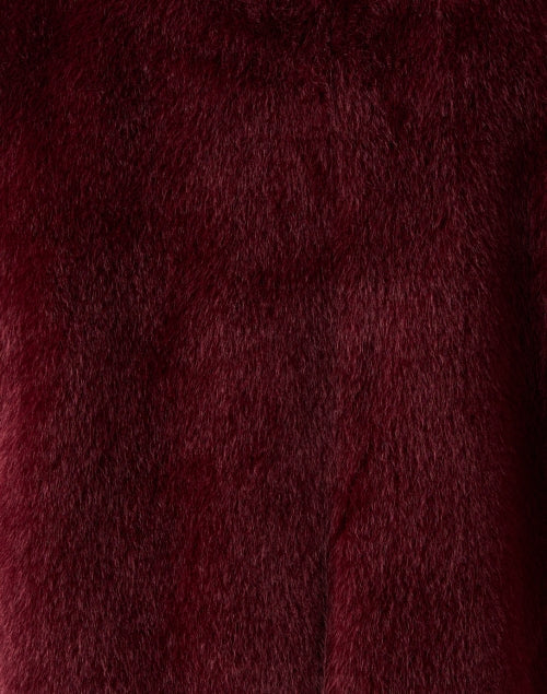 Red Faux Fur Trench Coat