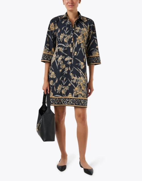 Charlie Black Floral Print Shirt Dress