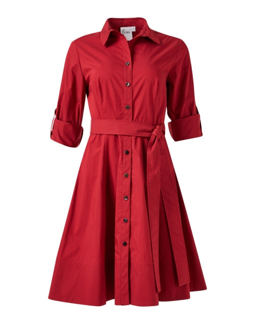 Short Lane Red Shirt Dress
