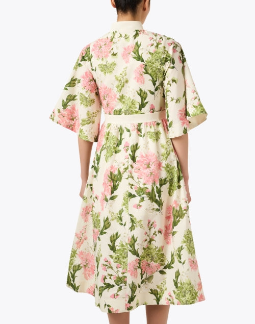 Carmen Ivory Multi Floral Linen Cotton Dress