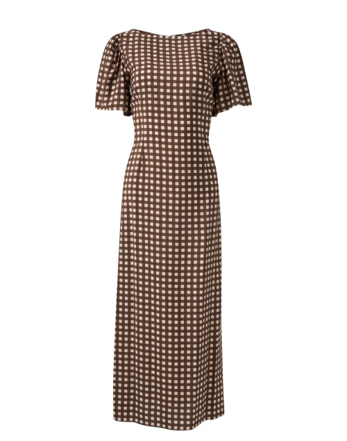Adalene Brown Check Dress